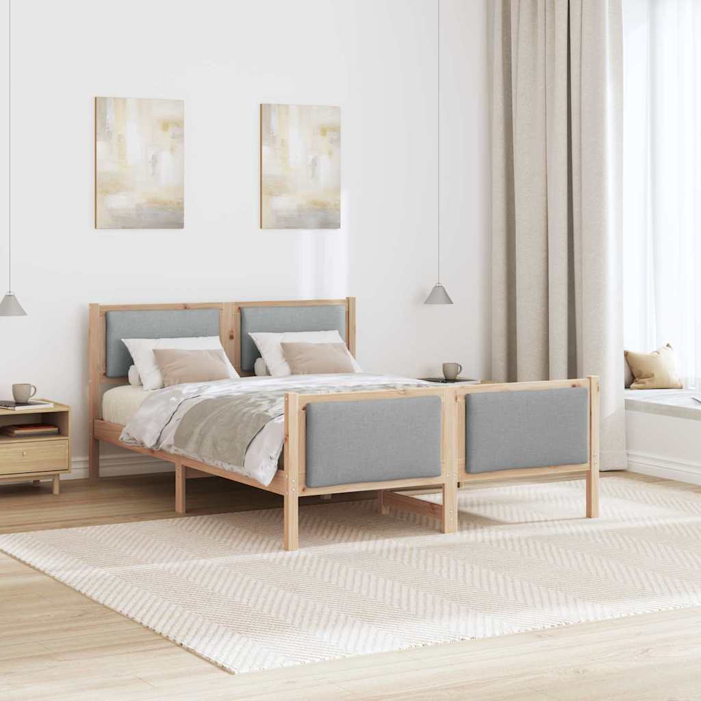 Estrutura da cama cinzento-claro 135 x 190 cm tecido