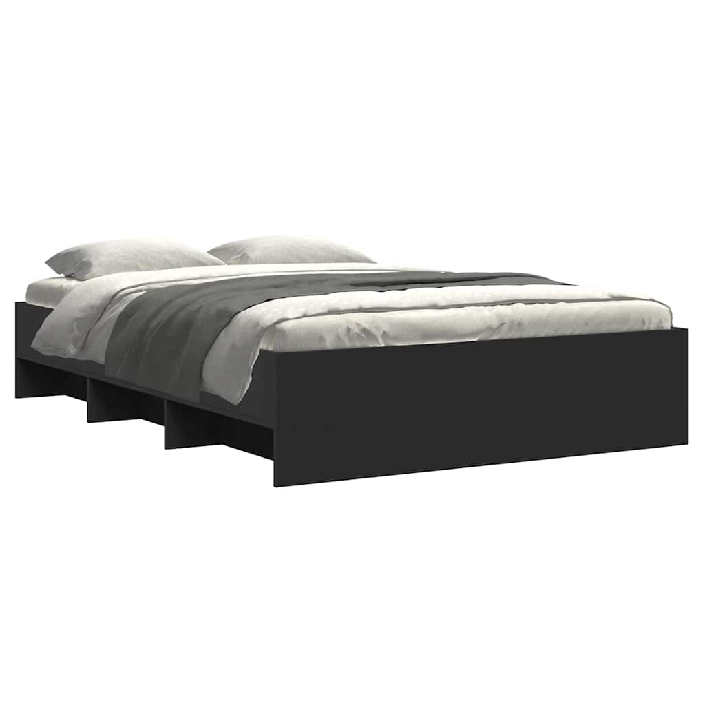 Estrutura de cama 120x190 cm derivados de madeira preto