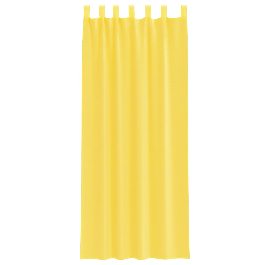 Cortinas de voile com laços 2 pcs amarelo 140x260 cm