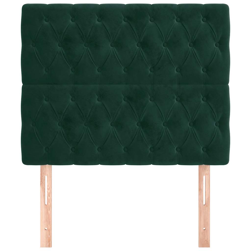 Cabeceira verde escuro 90x7x118/128 cm veludo
