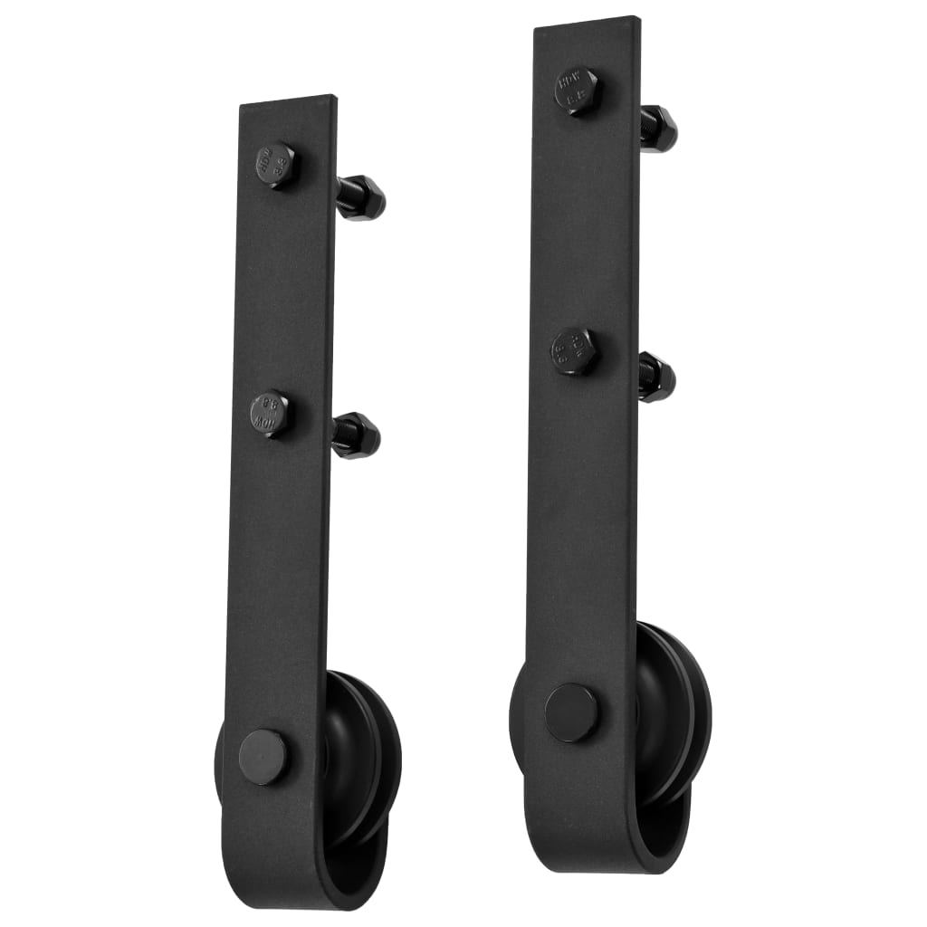 Kit de ferragens para porta deslizante skien 200 cm aço preto