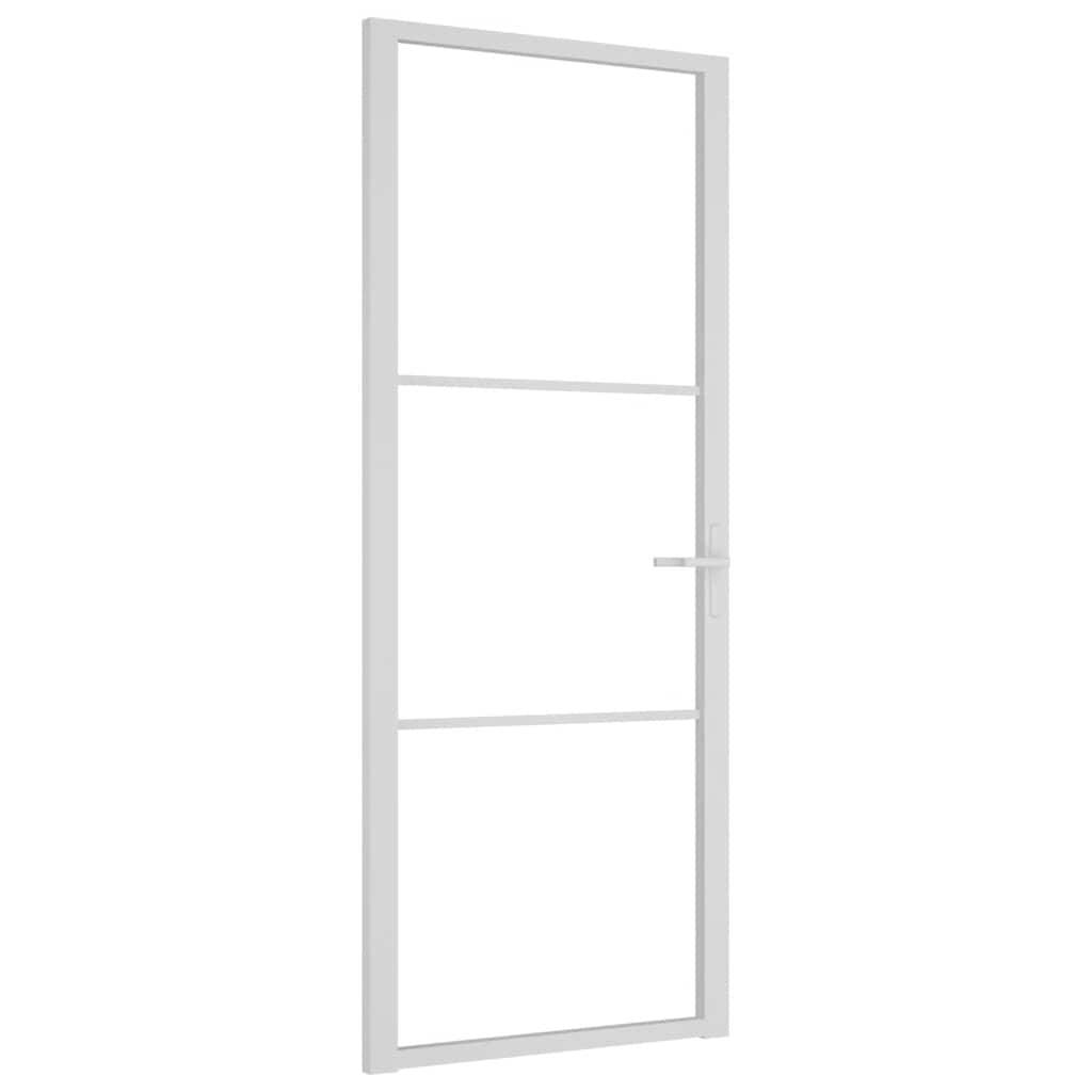 Porta de interior 83x201,5 cm vidro esg e alumínio branco