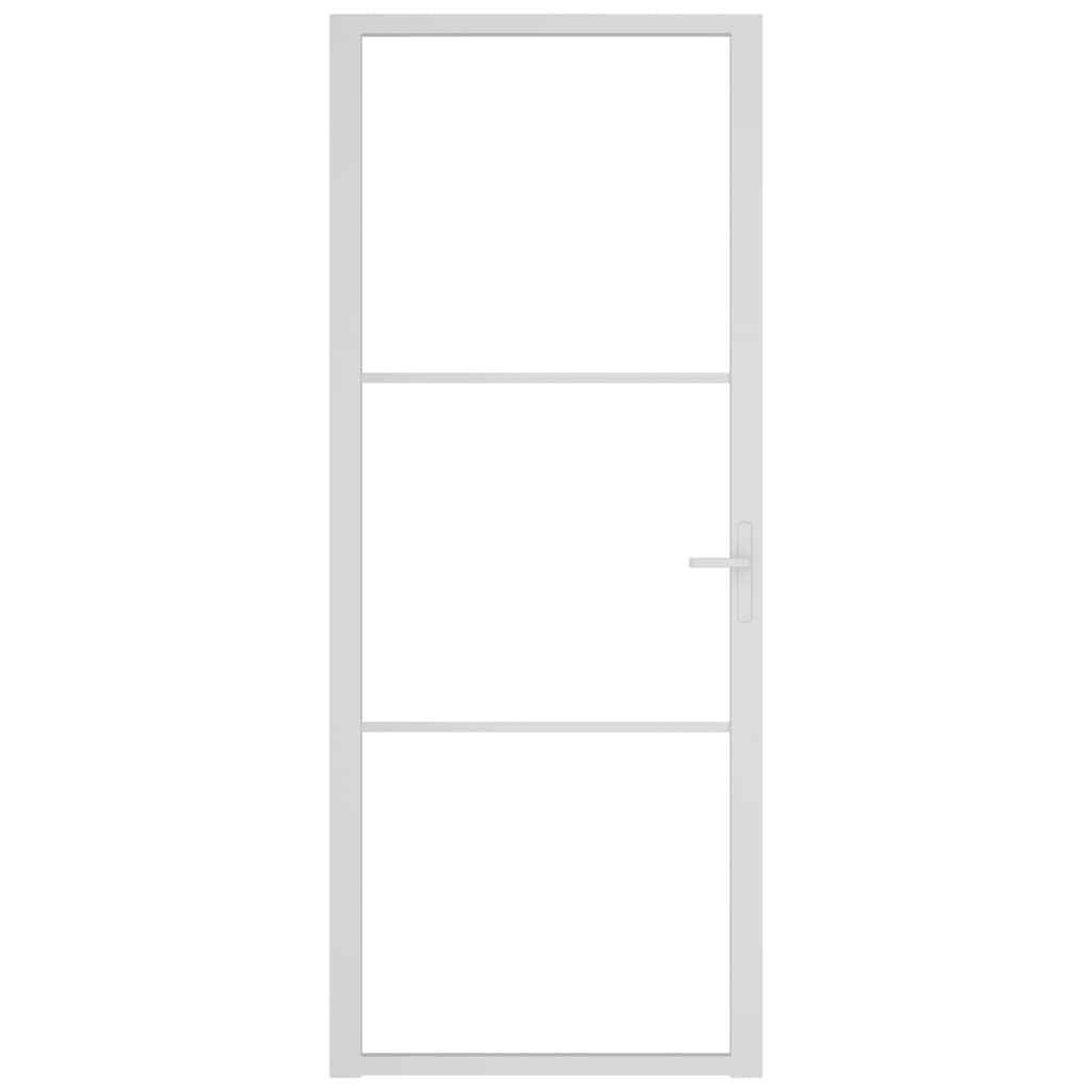 Porta de interior 83x201,5 cm vidro esg e alumínio branco