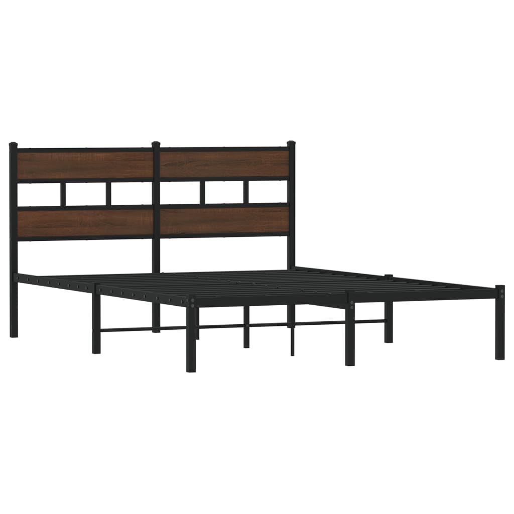Cama sem colchão com cabeceira 160x200 cm carvalho castanho
