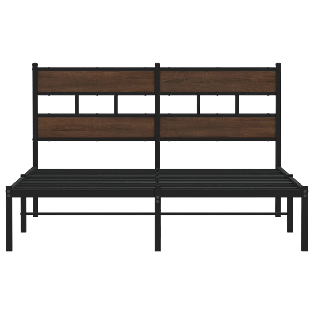 Cama sem colchão com cabeceira 160x200 cm carvalho castanho