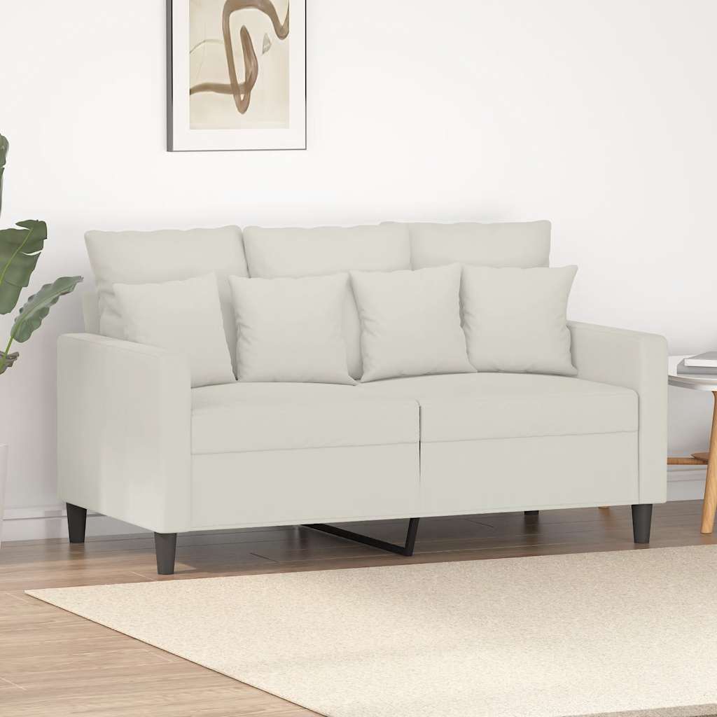 Sofá de 2 lugares veludo 120 cm cor creme