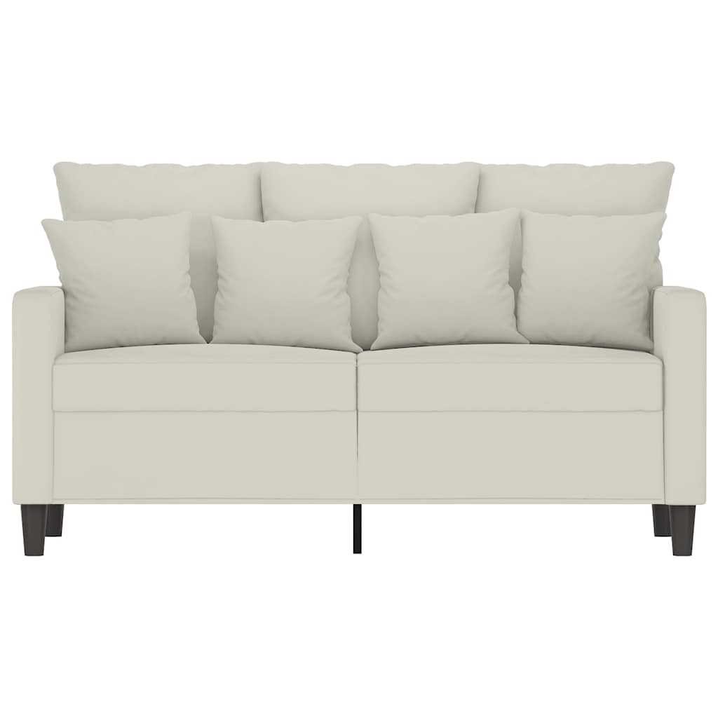 Sofá de 2 lugares veludo 120 cm cor creme