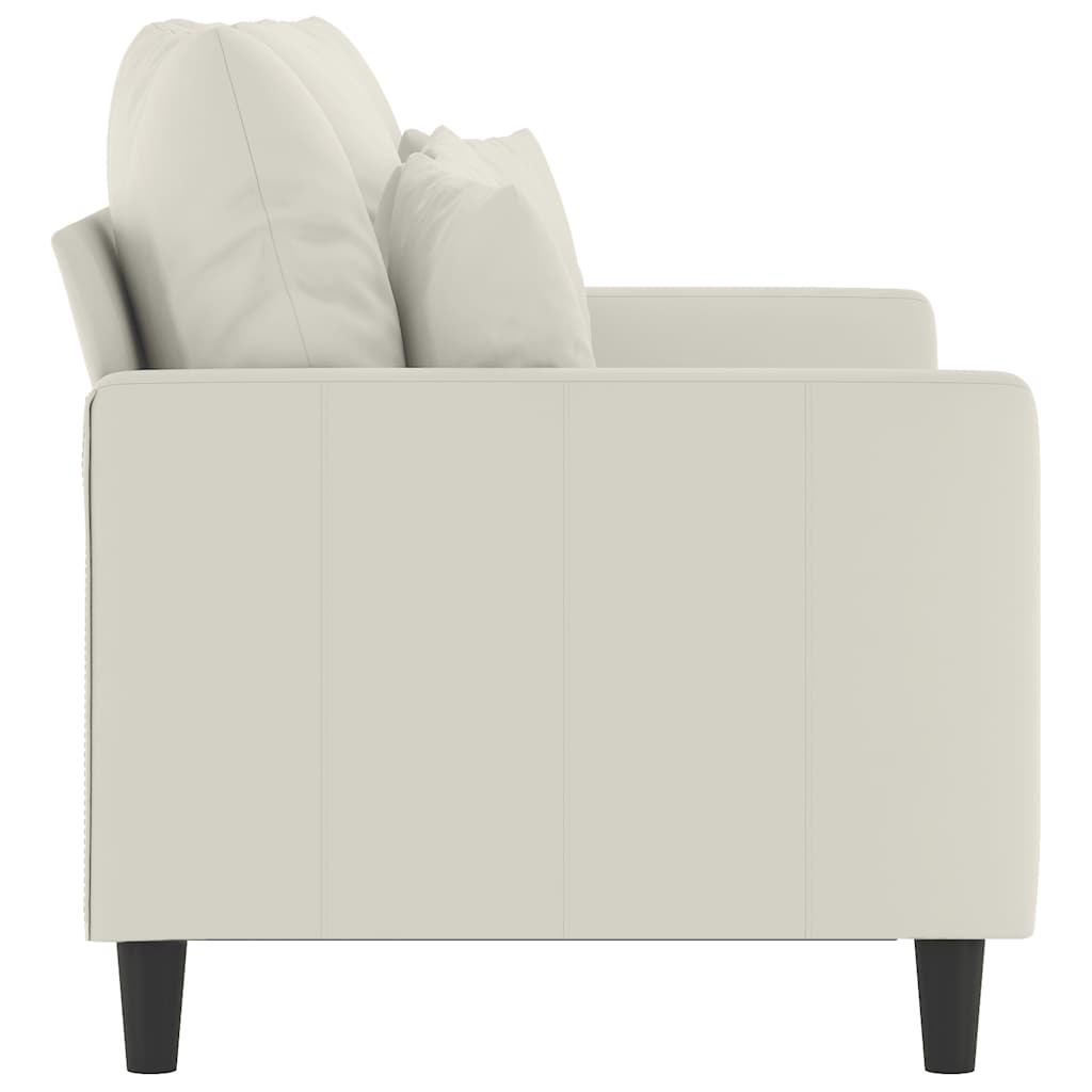 Sofá de 2 lugares veludo 120 cm cor creme