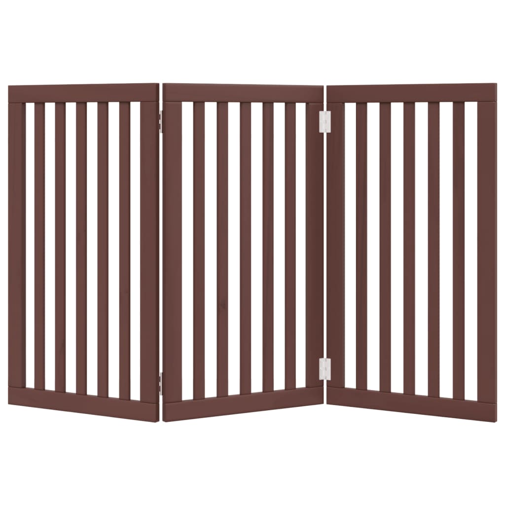 Portão para cães dobrável 3 painéis 150 cm álamo castanho