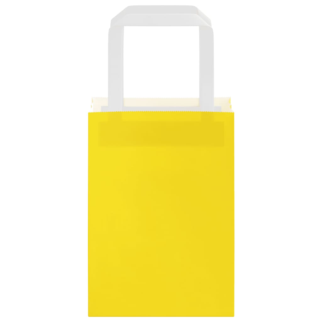 Sacos de papel 250 unid com alças amarelo 15x8x21 cm