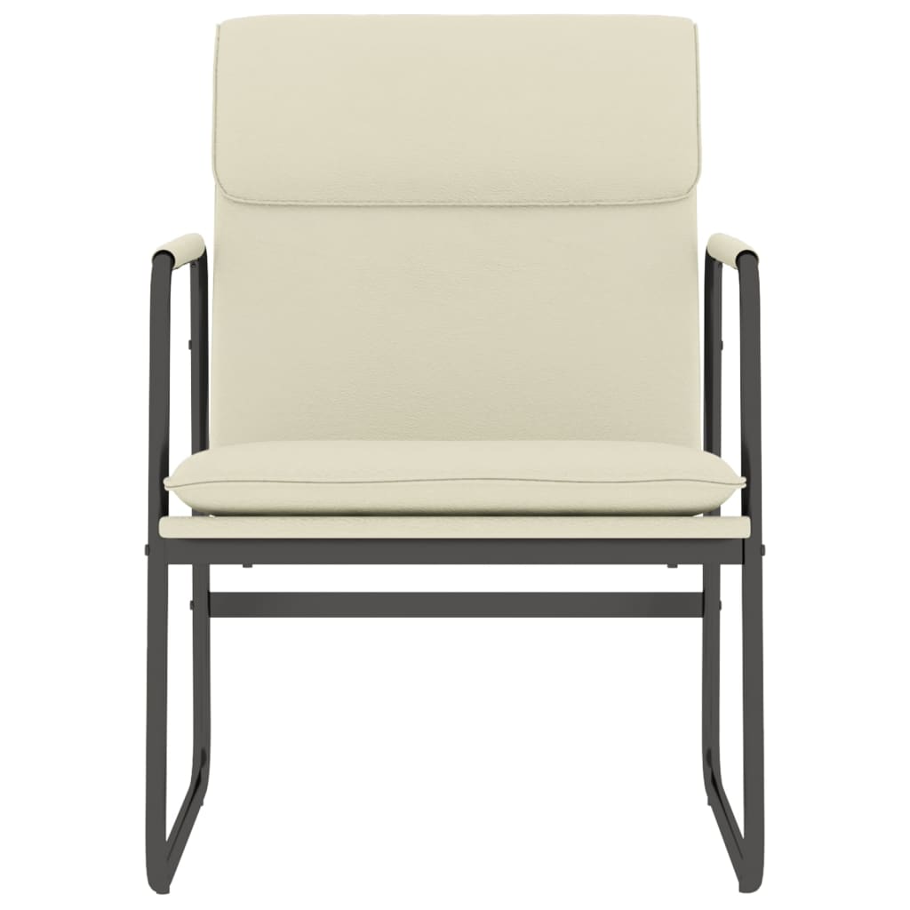 Cadeira lounge 55x64x80 cm couro artificial cor creme