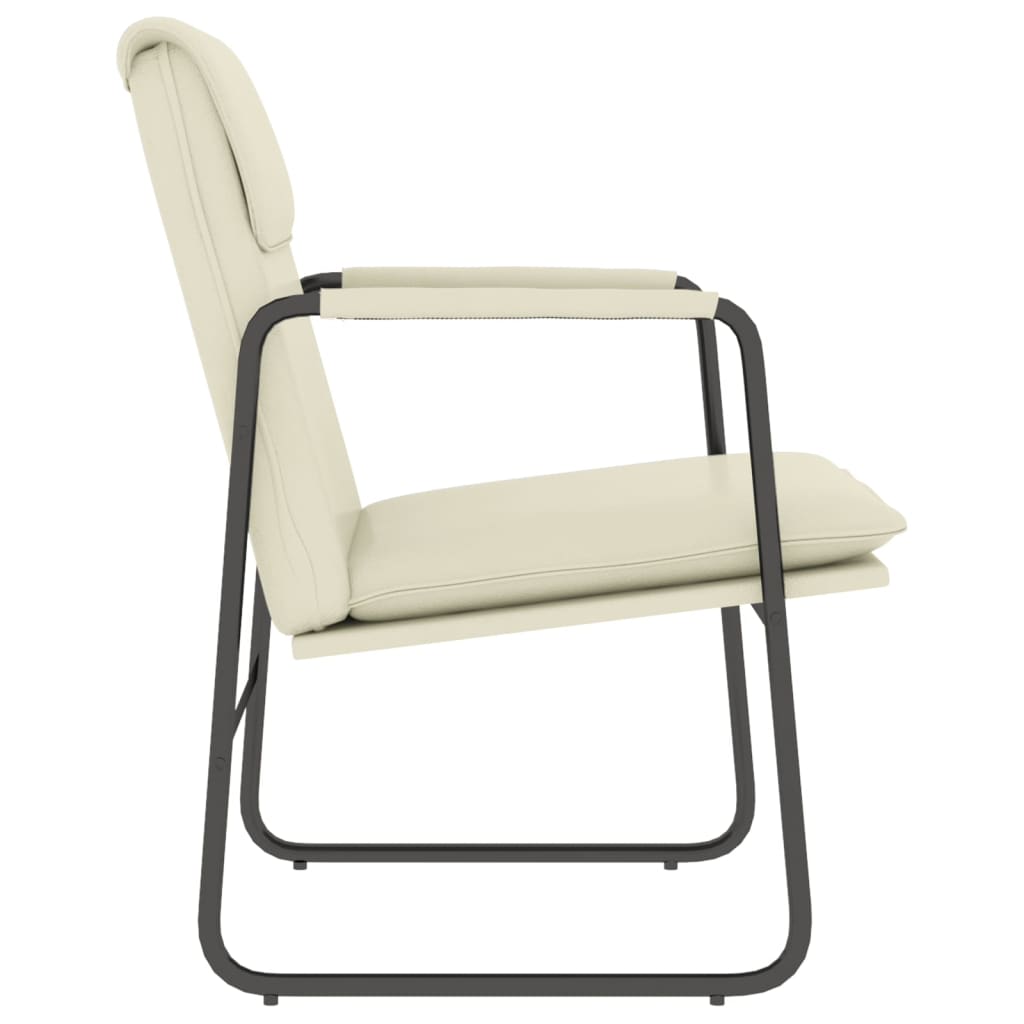 Cadeira lounge 55x64x80 cm couro artificial cor creme