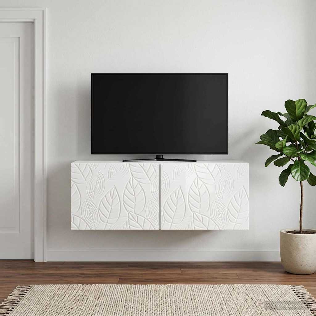 Gabinete de TV de parede 59,5 x 41 x 30 cm branco brilhante