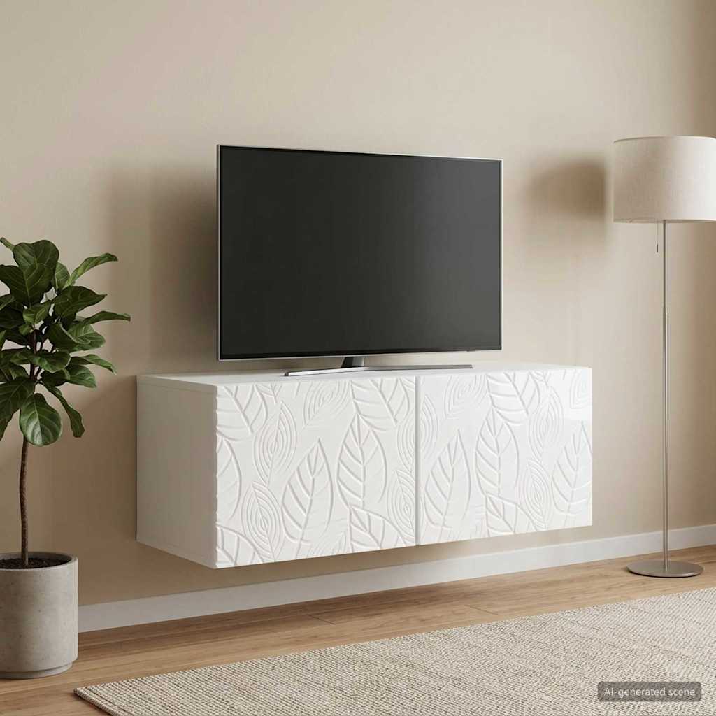 Gabinete de TV de parede 59,5 x 41 x 30 cm branco brilhante