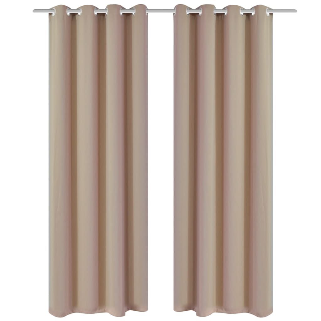 Cortinas opacas com anéis metálicos, 2 peças,135 x 245 cm, creme