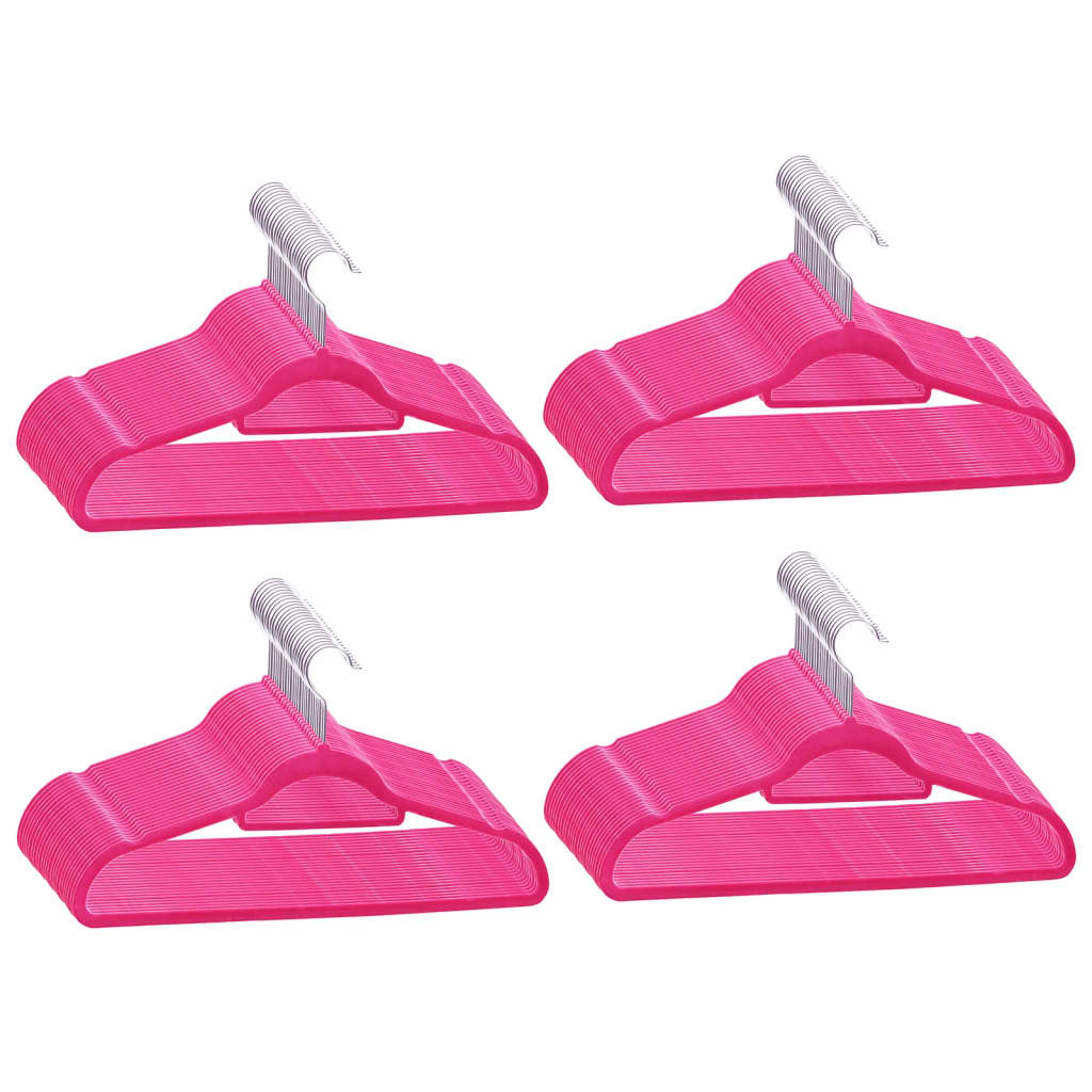 100 Pcs conjunto de cabides antiderrapantes veludo rosa