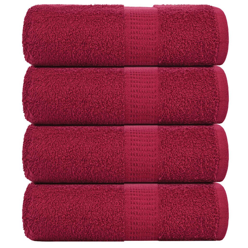 Toalhas de bidé frogn 4 pcs 30x50 cm 360 g/m² bordô