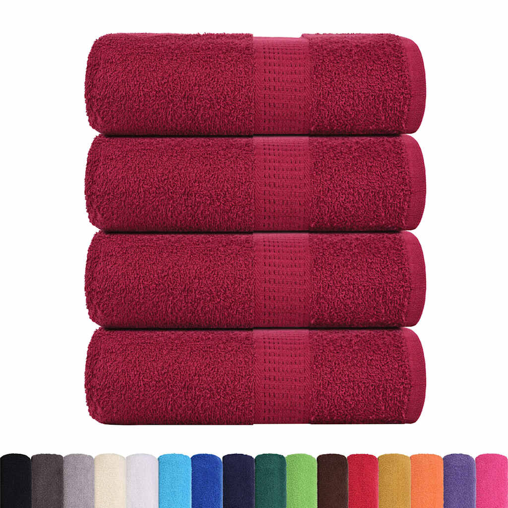 Toalhas de bidé frogn 4 pcs 30x50 cm 360 g/m² bordô
