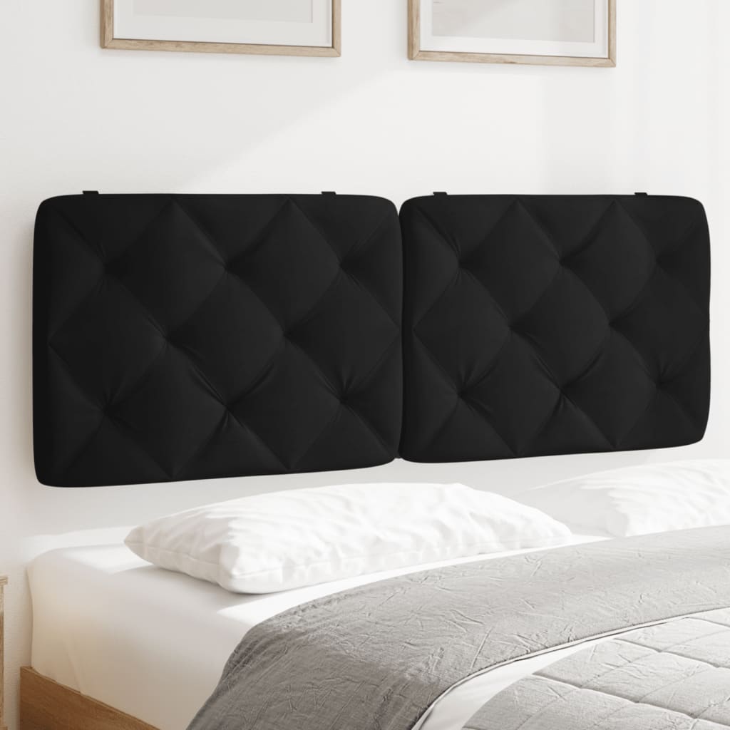 Almofadão de cabeceira 120 cm veludo preto
