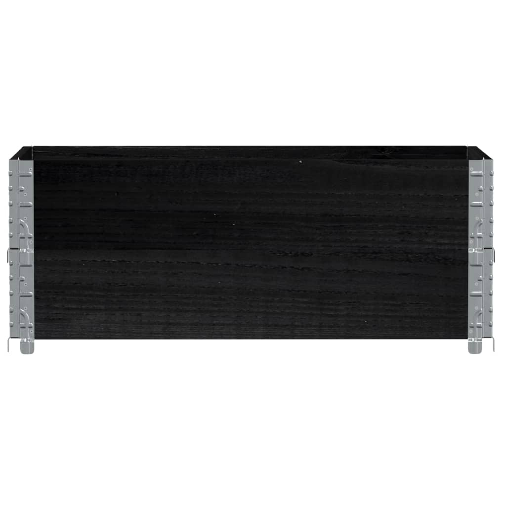 Colares p/ paletes 2 pcs 100x50 cm madeira pinho maciça preto