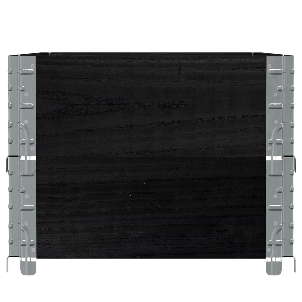 Colares p/ paletes 2 pcs 100x50 cm madeira pinho maciça preto