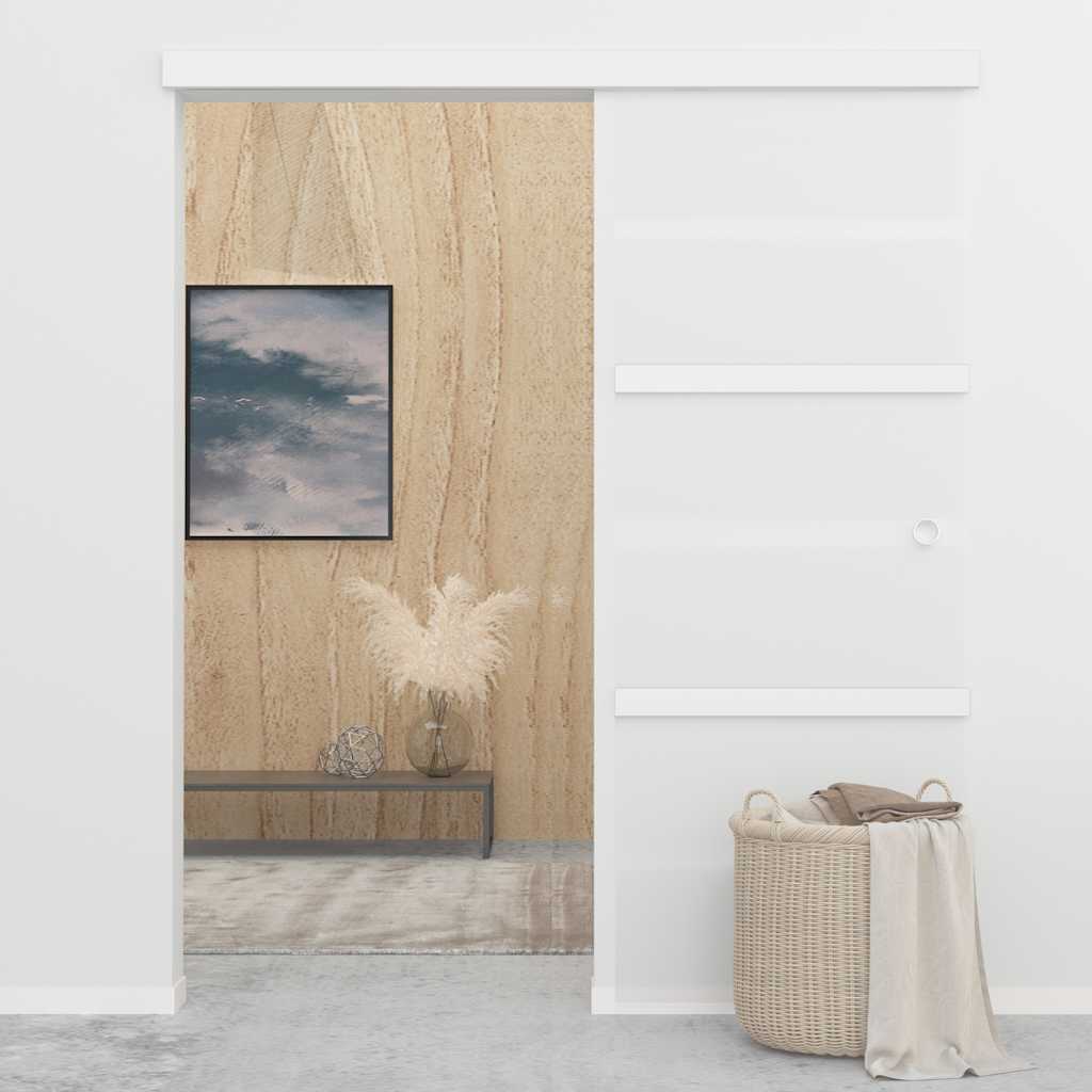 Porta deslizante em vidro esg e alumínio 76x212 cm prateado