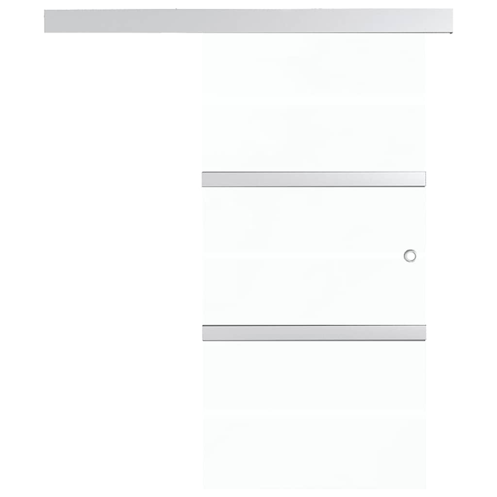 Porta deslizante em vidro esg e alumínio 76x212 cm prateado