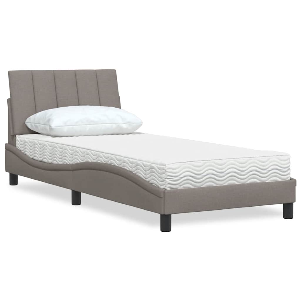 Cama com colchão hanko 90x200 cm tecido cinzento-acastanhado