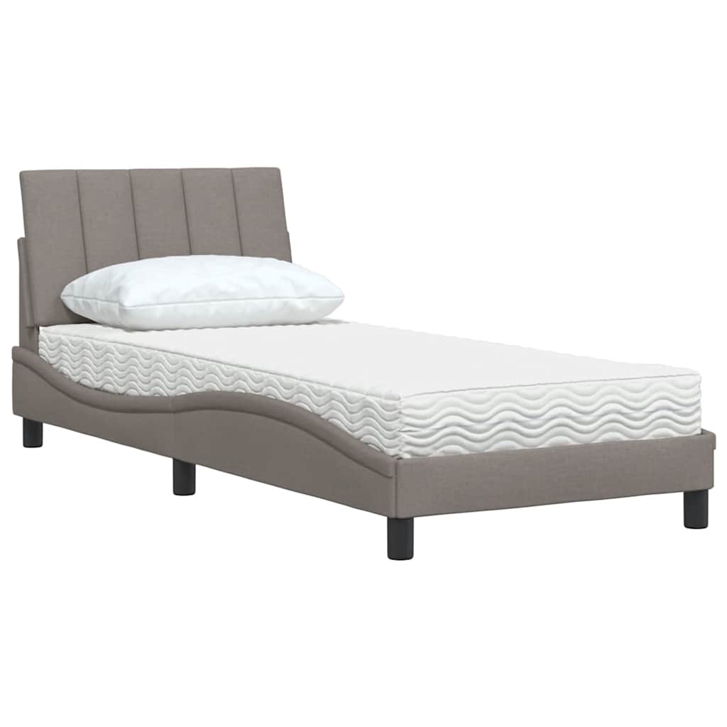 Cama com colchão hanko 90x200 cm tecido cinzento-acastanhado