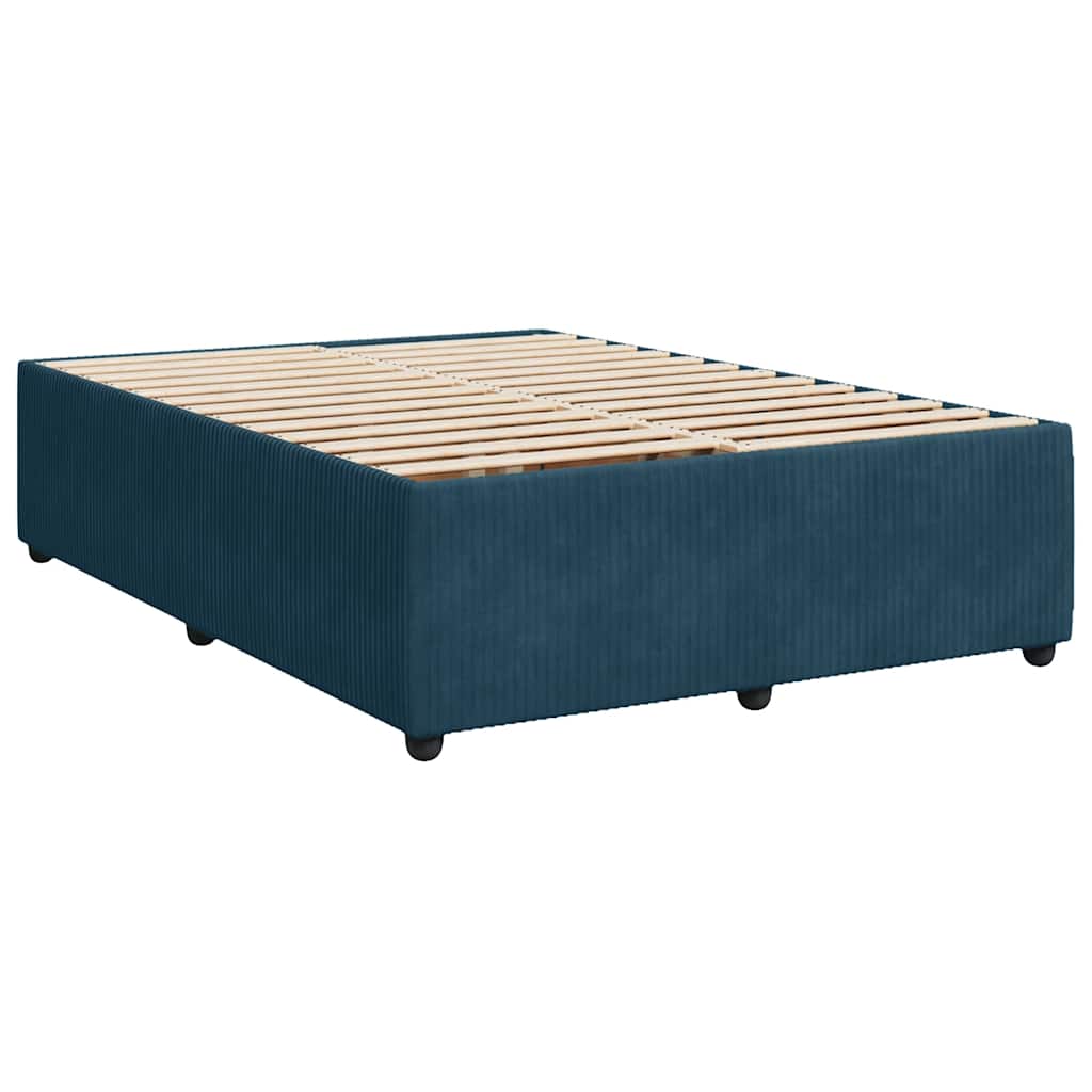Estrutura de cama 140x200 cm veludo azul