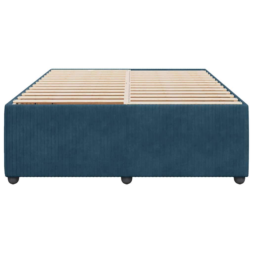 Estrutura de cama 140x200 cm veludo azul