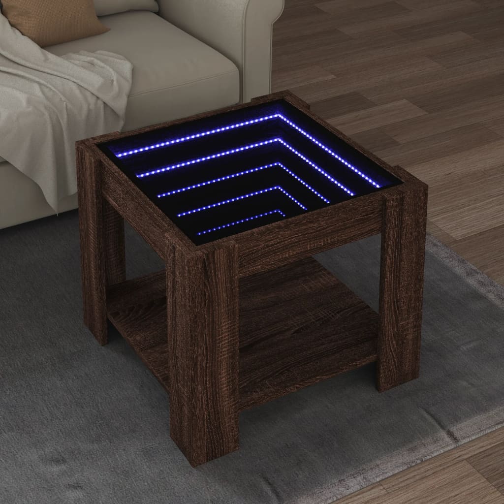 Mesa de centro c/ leds 53x53x45 cm derivados de madeira