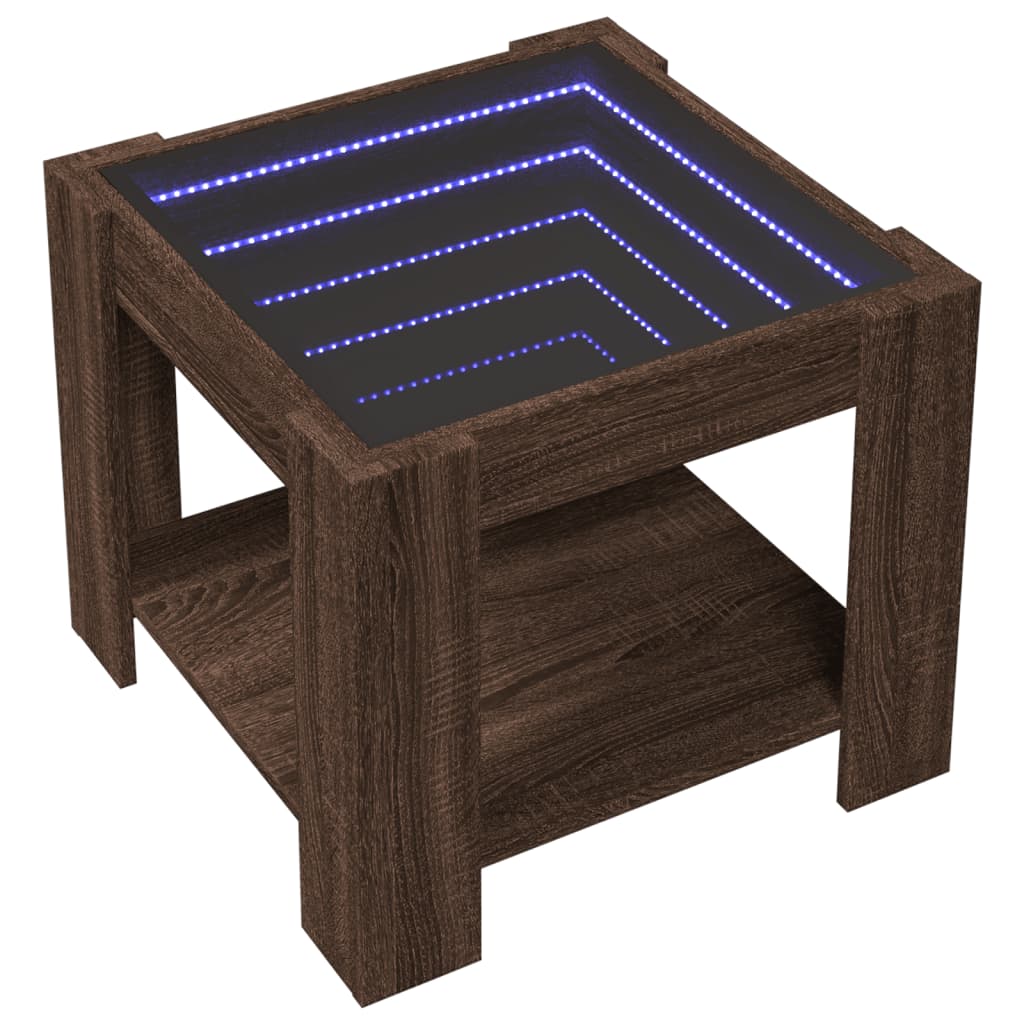 Mesa de centro c/ leds 53x53x45 cm derivados de madeira