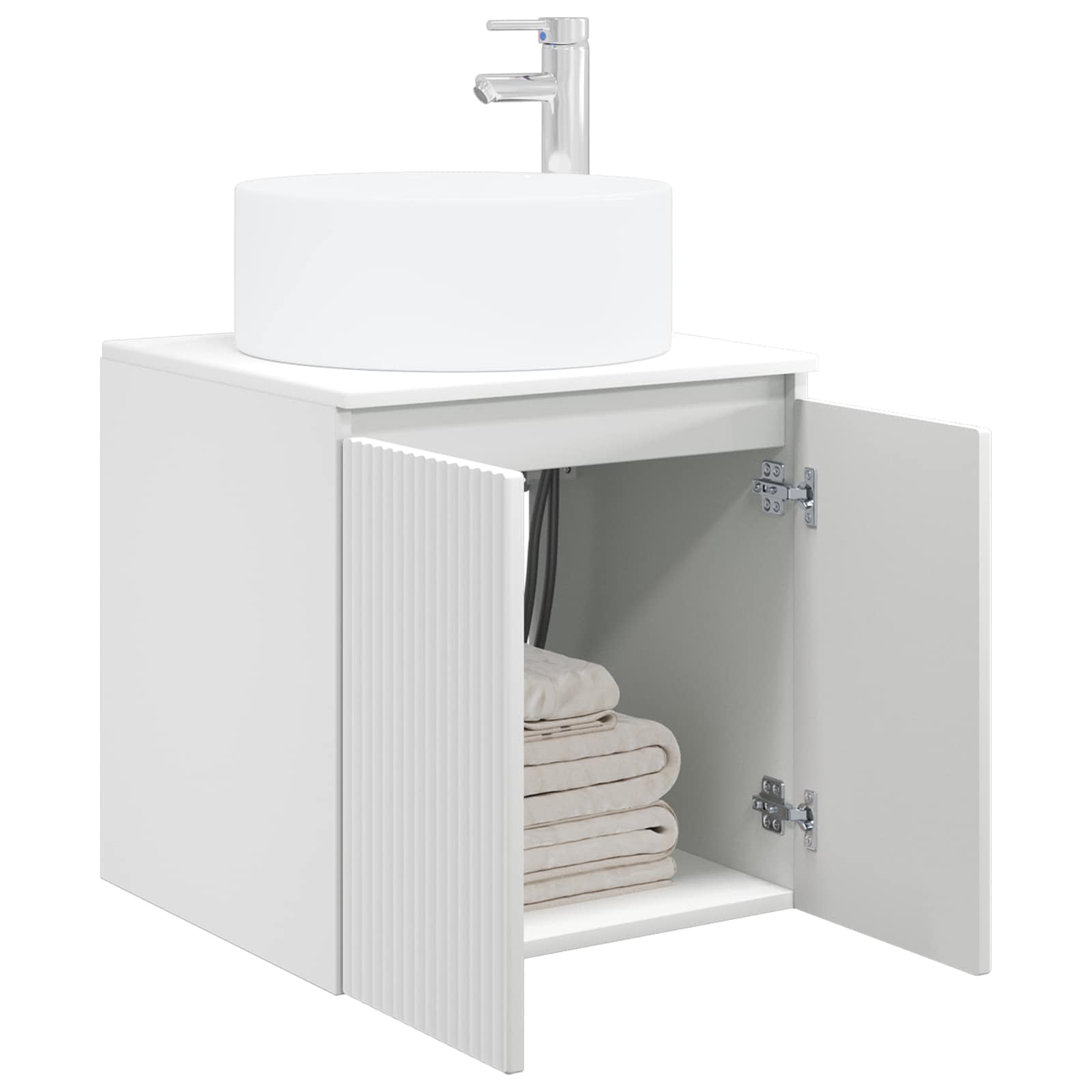 Vanidade de pia de parede branco 49,5 x 44,5 x 65,5 cm