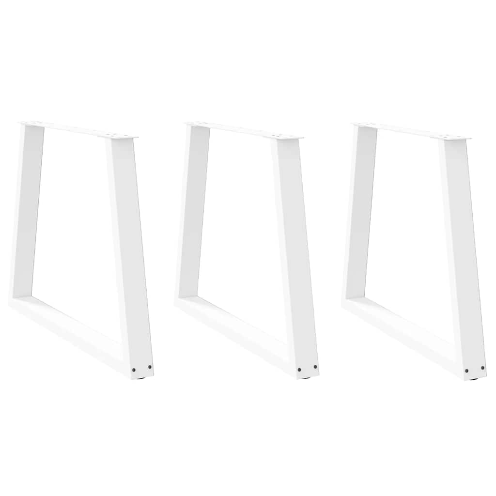 Pernas para mesa de jantar em v 3 peças, branco, 80x(72-73,3) cm, aço