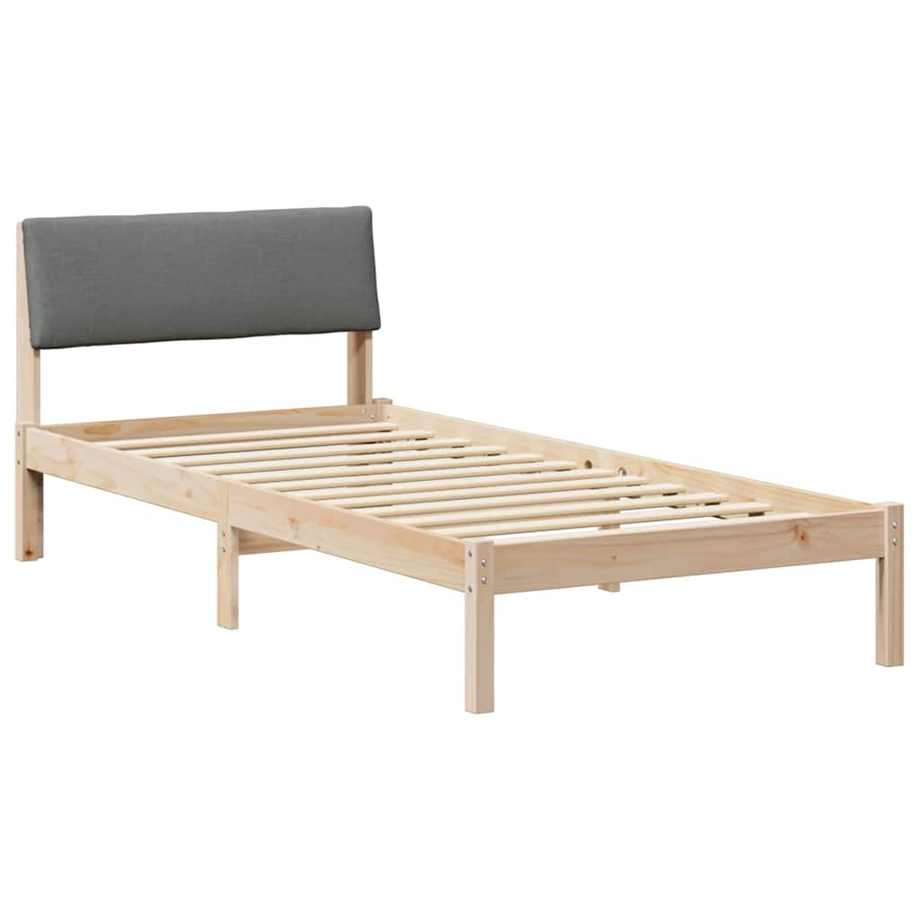 Estrutura da cama castanho e cinzento-escuro 90 x 200 cm