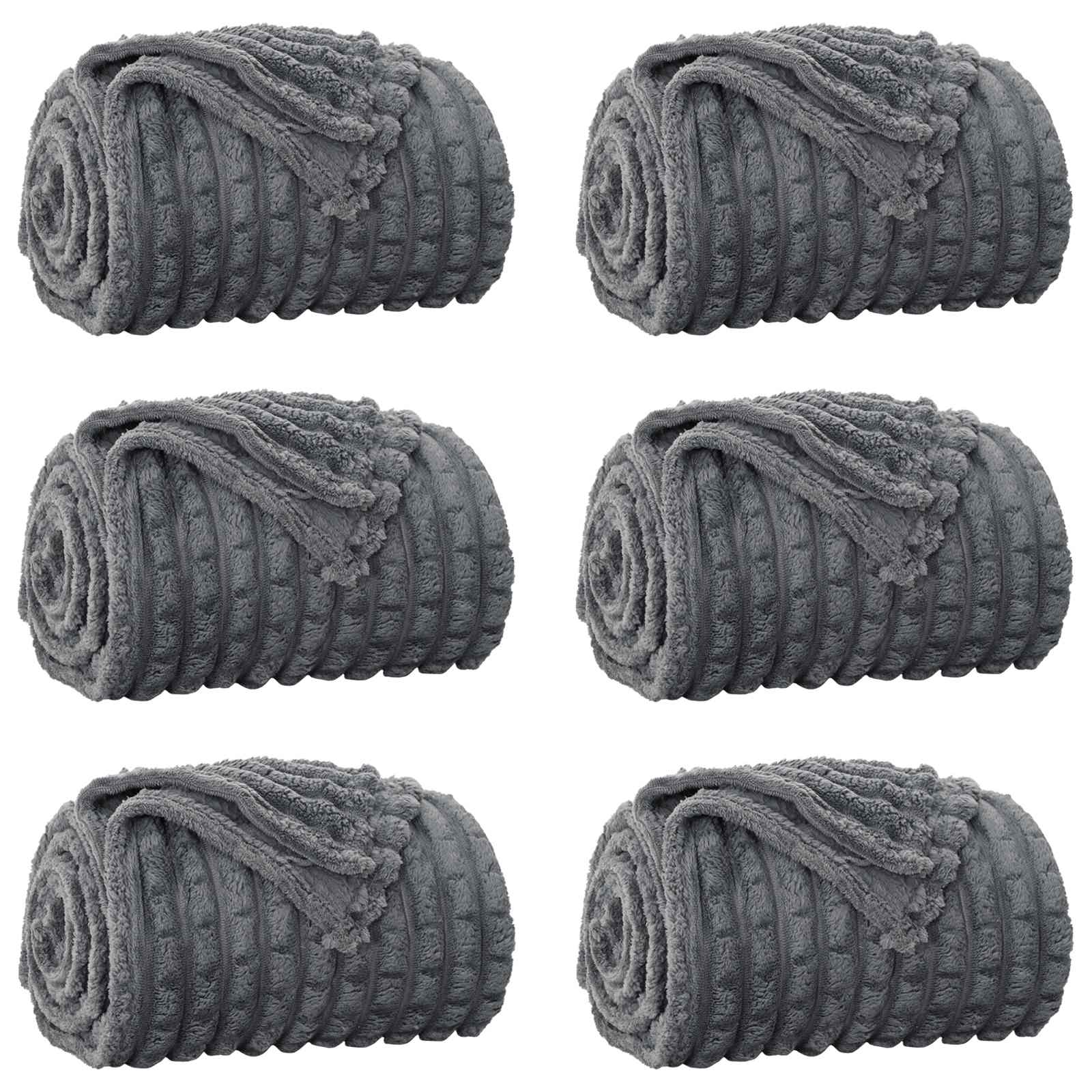 Cobertores de sofá 6 unid. cinza escuro 150 x 130 cm 2.75 lã