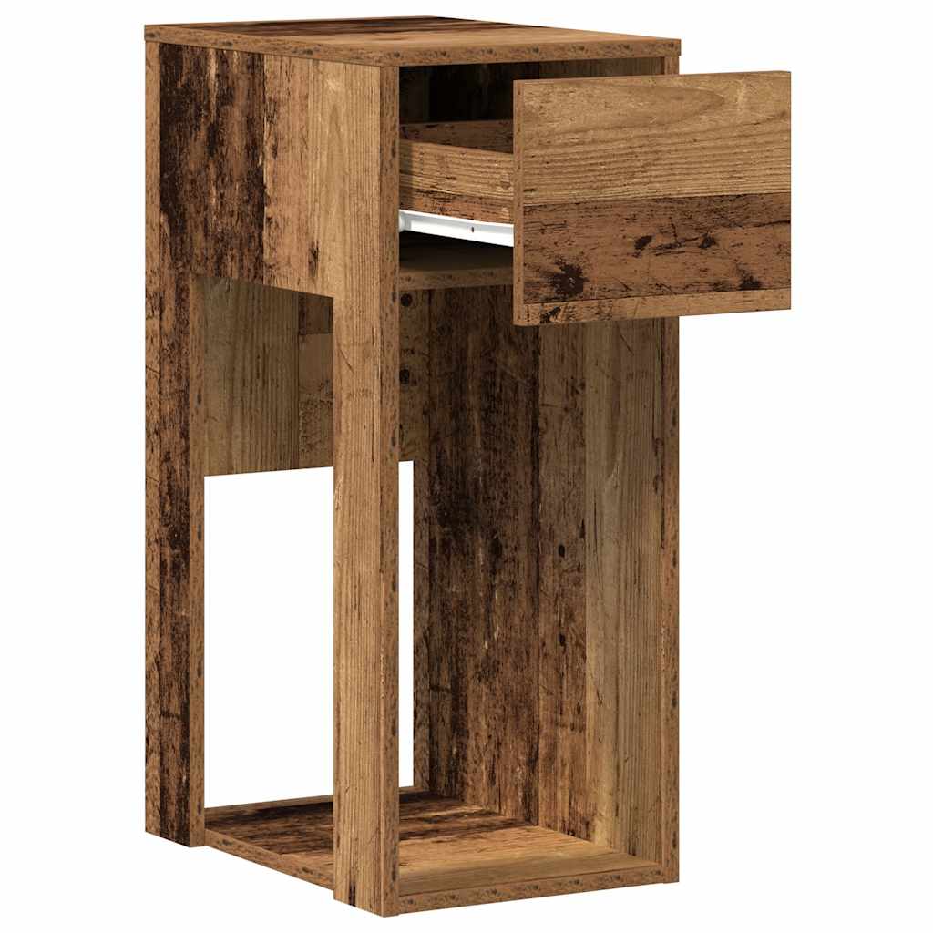 Suporte torre de computador com gaveta 30x44x74cm madeira velha