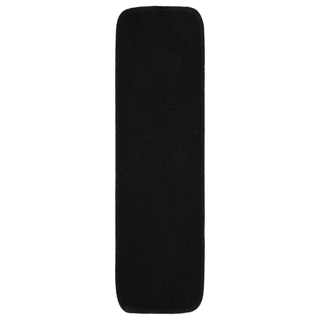 Tapetes antiderrapantes retang. p/ escadas 15pcs 75x20 cm preto