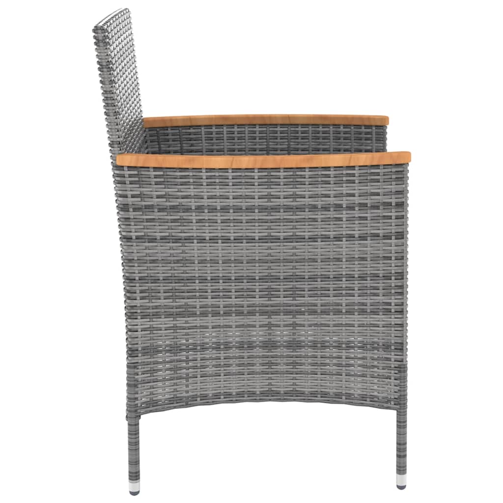 Cadeiras de jantar para jardim 4 pcs vime PE cinzento