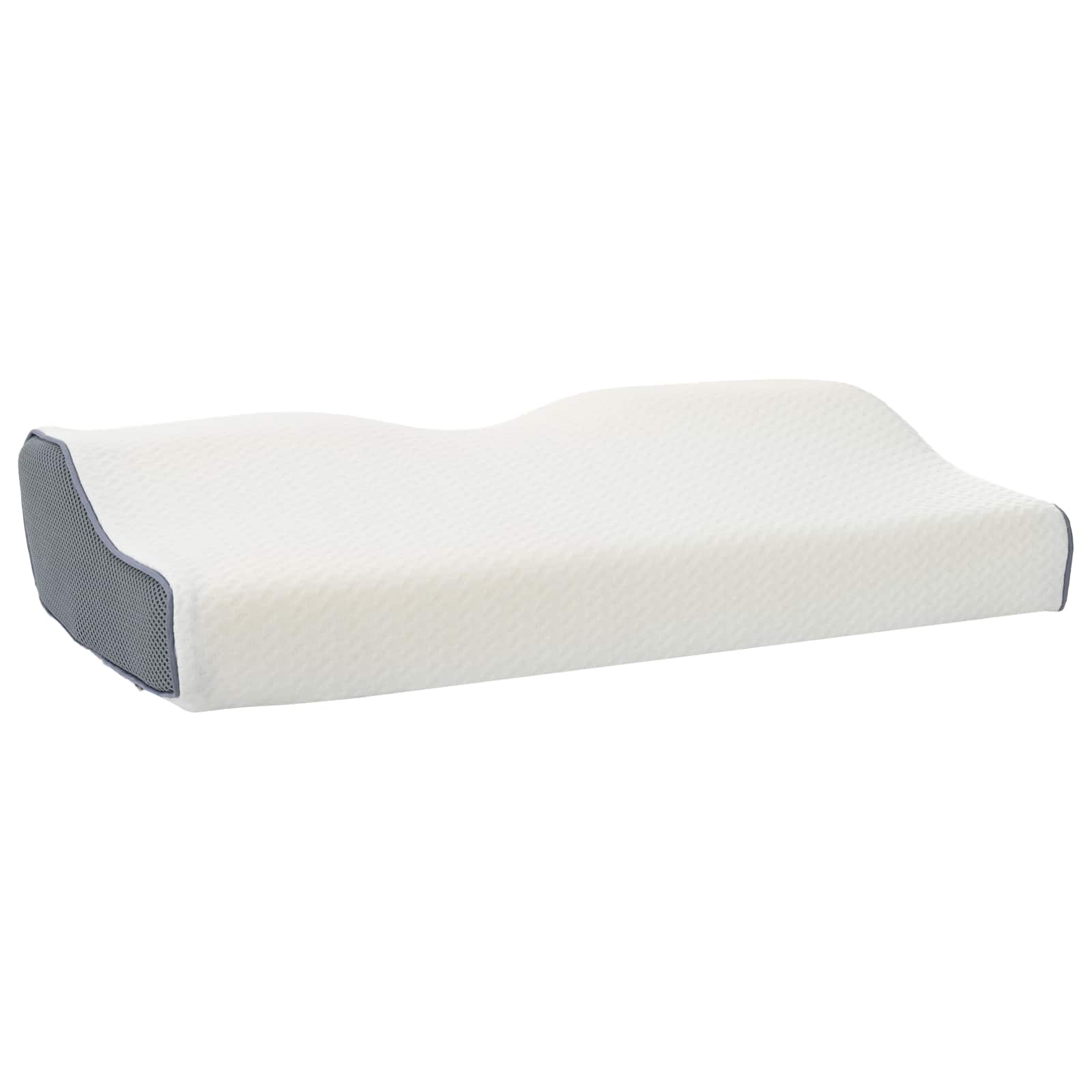 Almofada cervical branco espuma de memória 59 x 34,5 x 12 cm