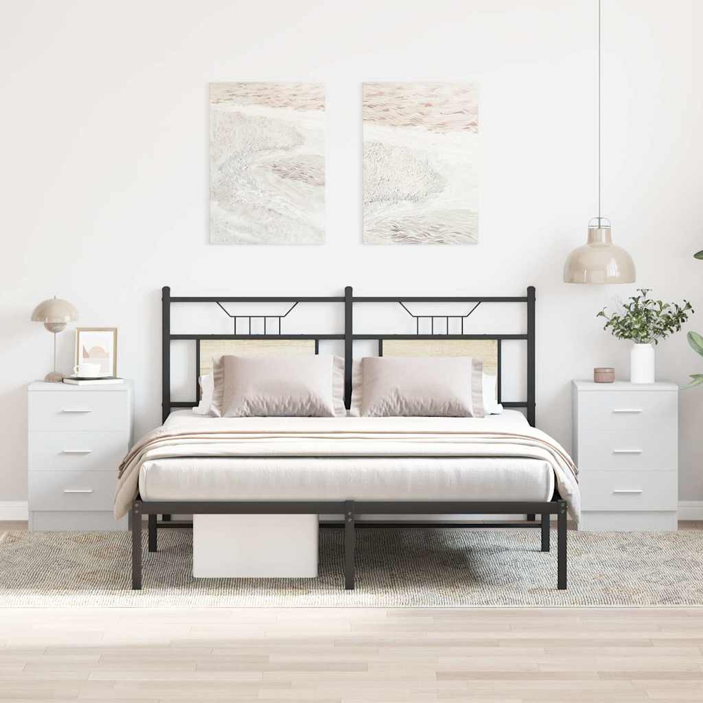 Mesas de cabeceira 2 pcs derivados de madeira branco