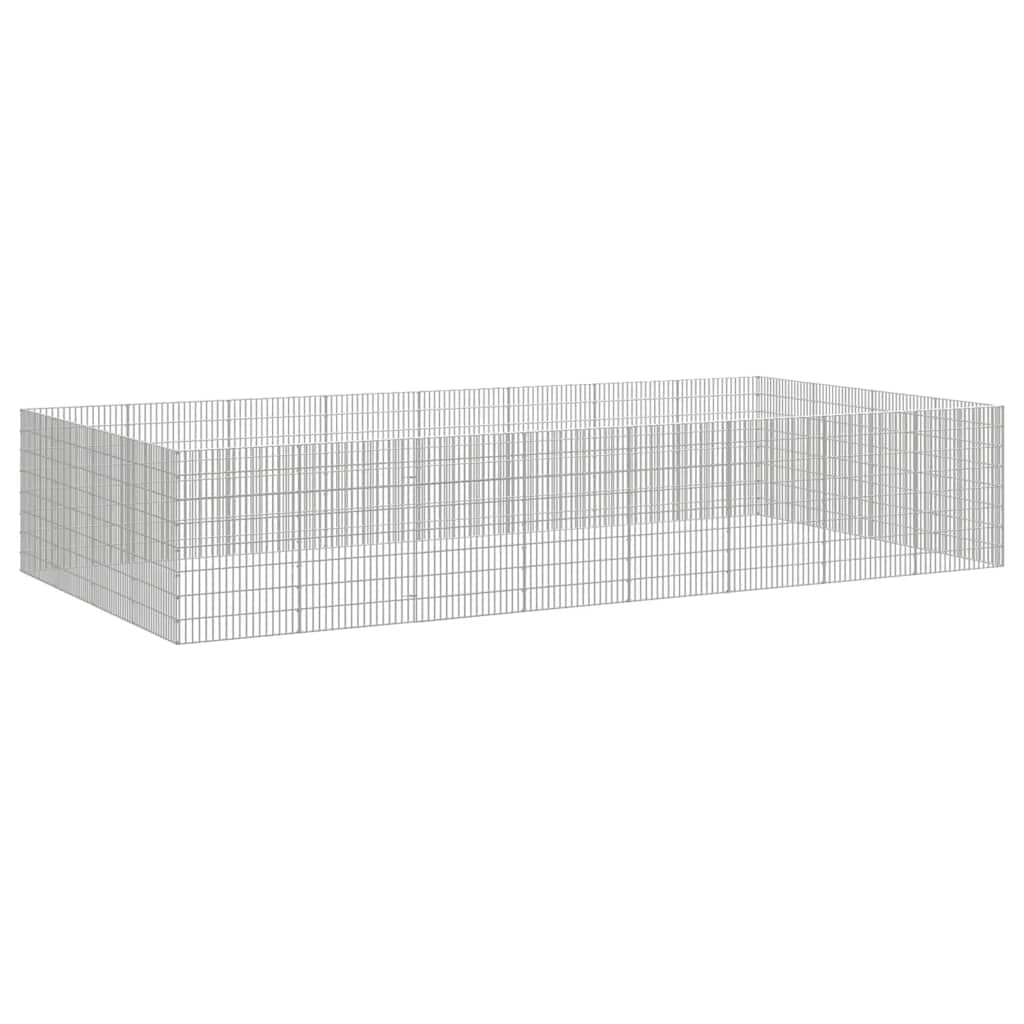 Recinto exterior p/ animais 24 painéis 54x80cm ferro galvaniz.