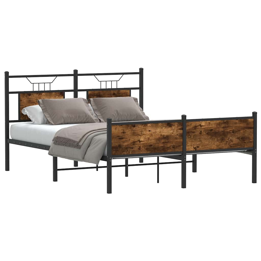 Estrutura cama s/ colchão derivados de madeira carvalho fumado