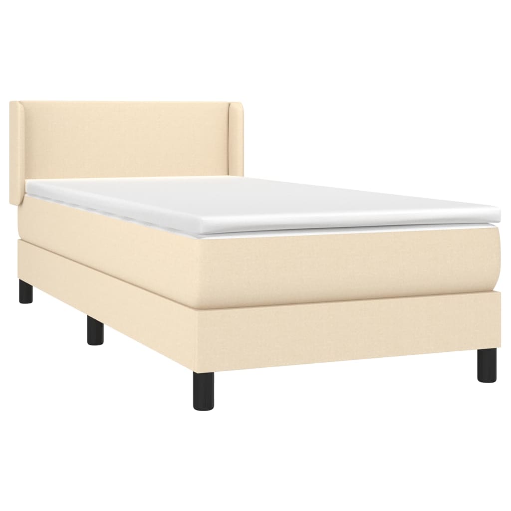 Cama com molas/colchão 100x200 cm tecido cor creme
