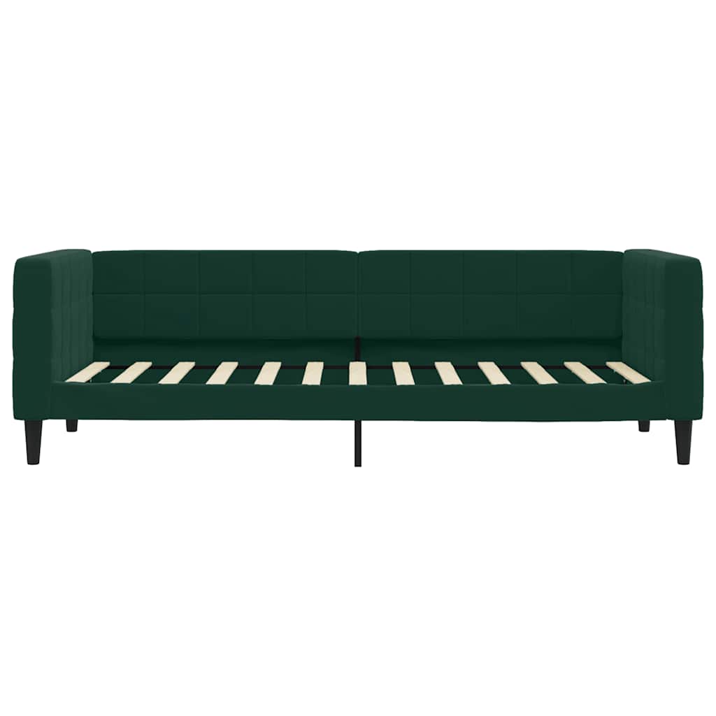 Sofá-cama com colchão 80x200 cm veludo verde-escuro