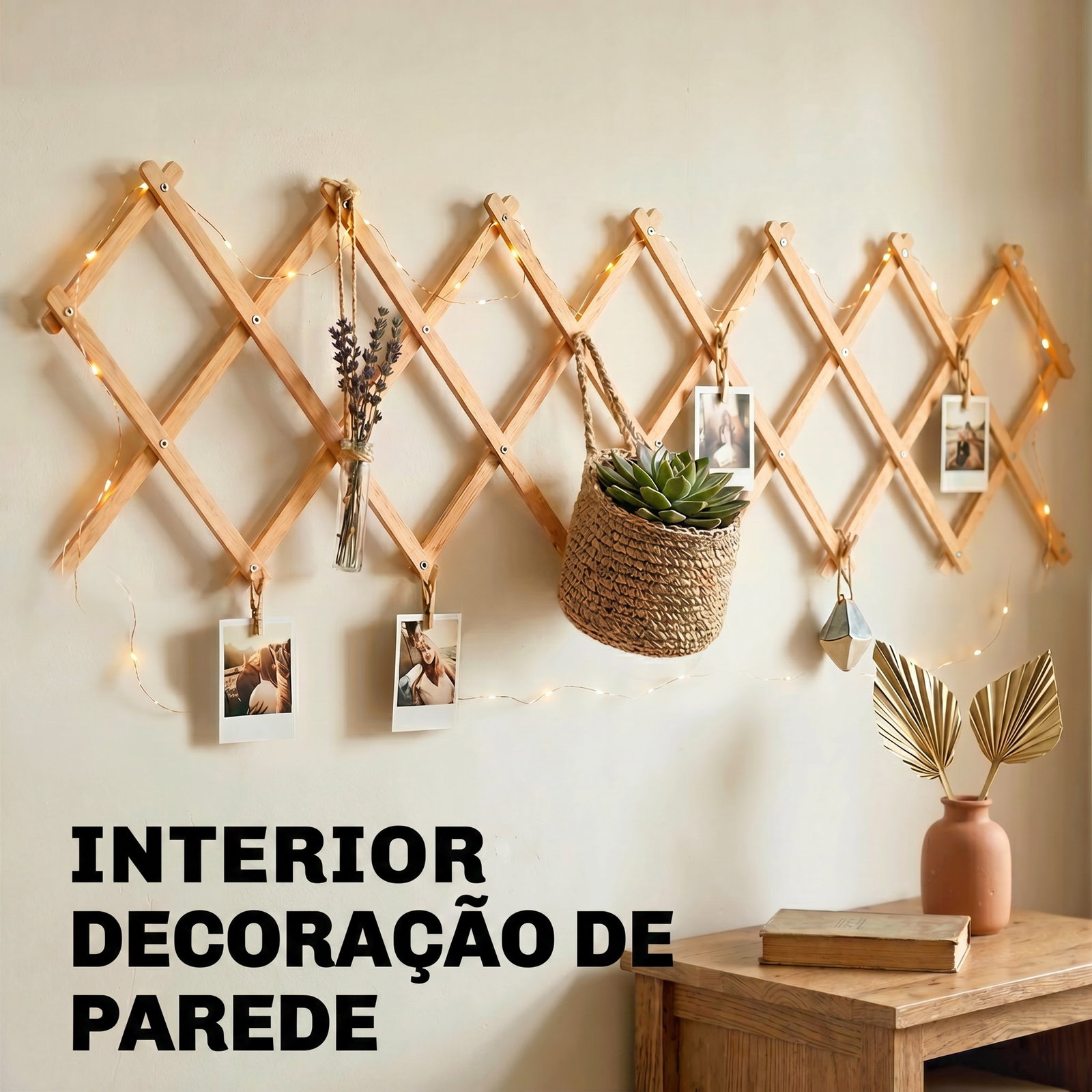 Treliça de jardim em madeira extensível suporte para plantas trepadoras rosas e videiras 180x60 cm castanho claro