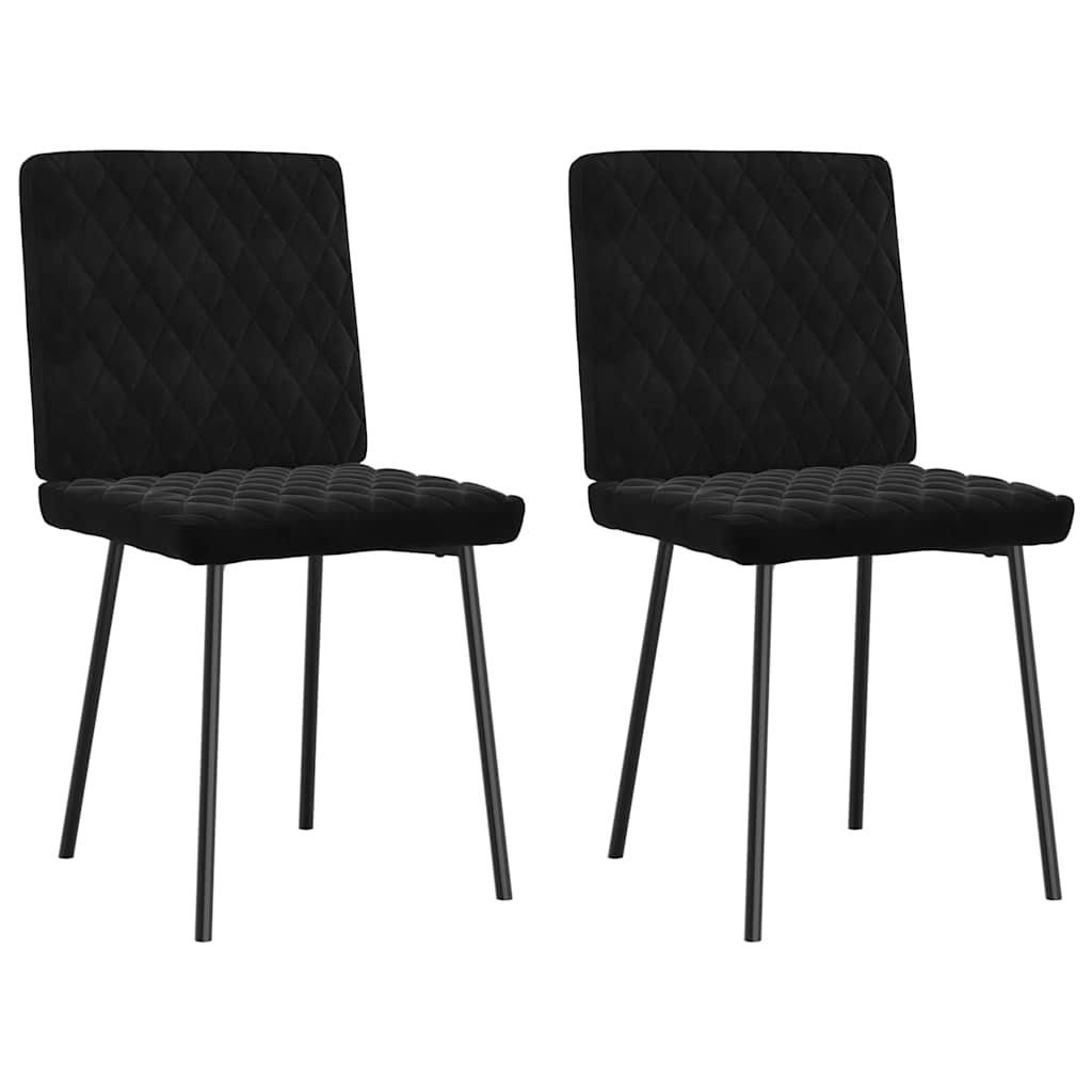 Cadeiras de jantar 2 pcs veludo preto