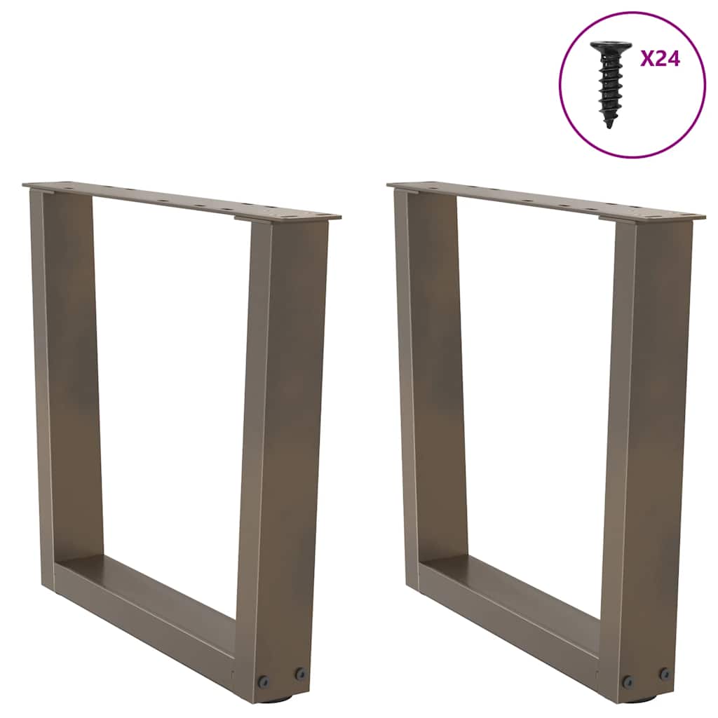 Pés para mesa de centro em formato de v, 2 peças, aço natural, 50x(42-43,3) cm, aço
