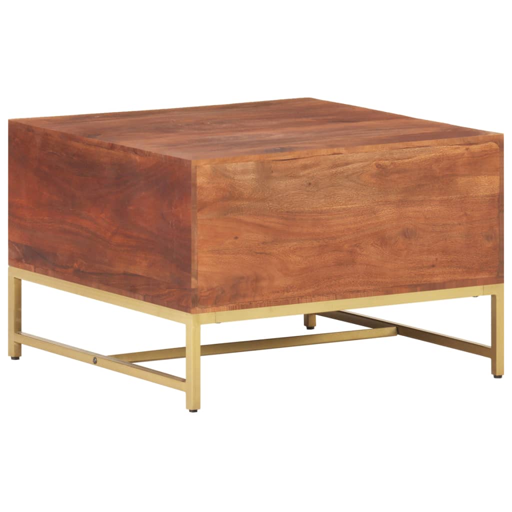 Mesa de centro 67x67x45cm madeira de acácia maciça castanho mel